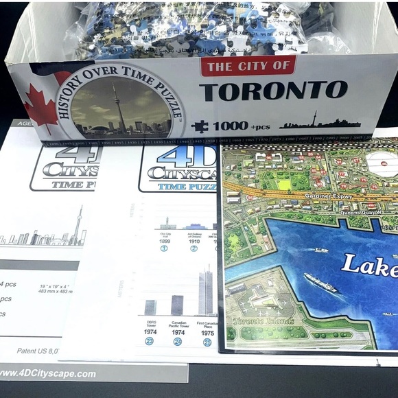 4D Cityscape Time Jigsaw Puzzle The City of Toronto Layer Map 1000+ Pieces - Picture 7 of 12